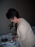Vicki Graham setting drink table