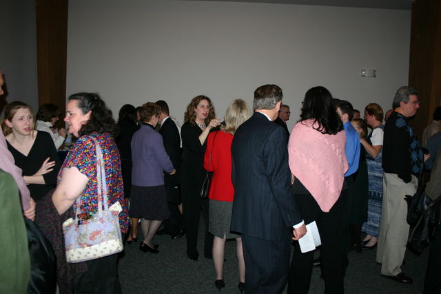 mingling at the reception